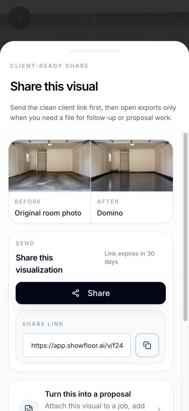 ShowFloor share sheet